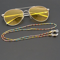 Collar de cadena colgante de gafas multiusos antideslizantes con cuentas de arroz de estilo bohemio