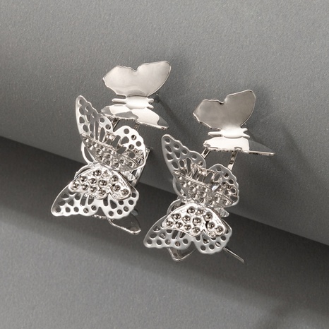 Nihaojewelry jewelry wholesale silver hollow butterfly earrings's discount tags