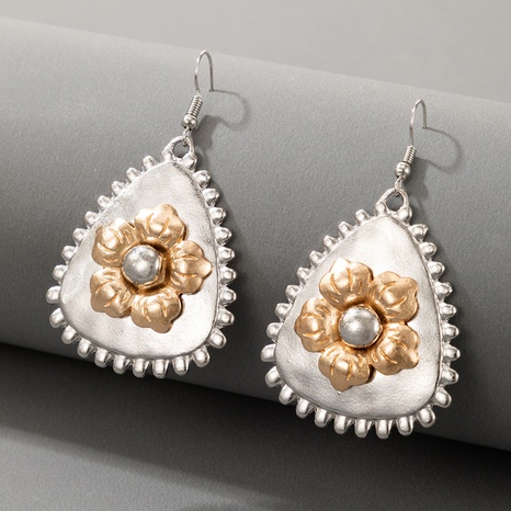 Nihaojewelry fashion triangle geometric flower earrings Wholesale jewelry's discount tags