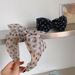 Korean simple wave dot bow wide-brimmed fabric hairband