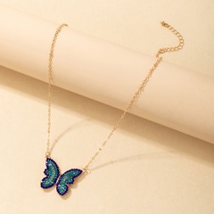 Nihaojewelry bijoux en gros collier papillon bleu violet diamant