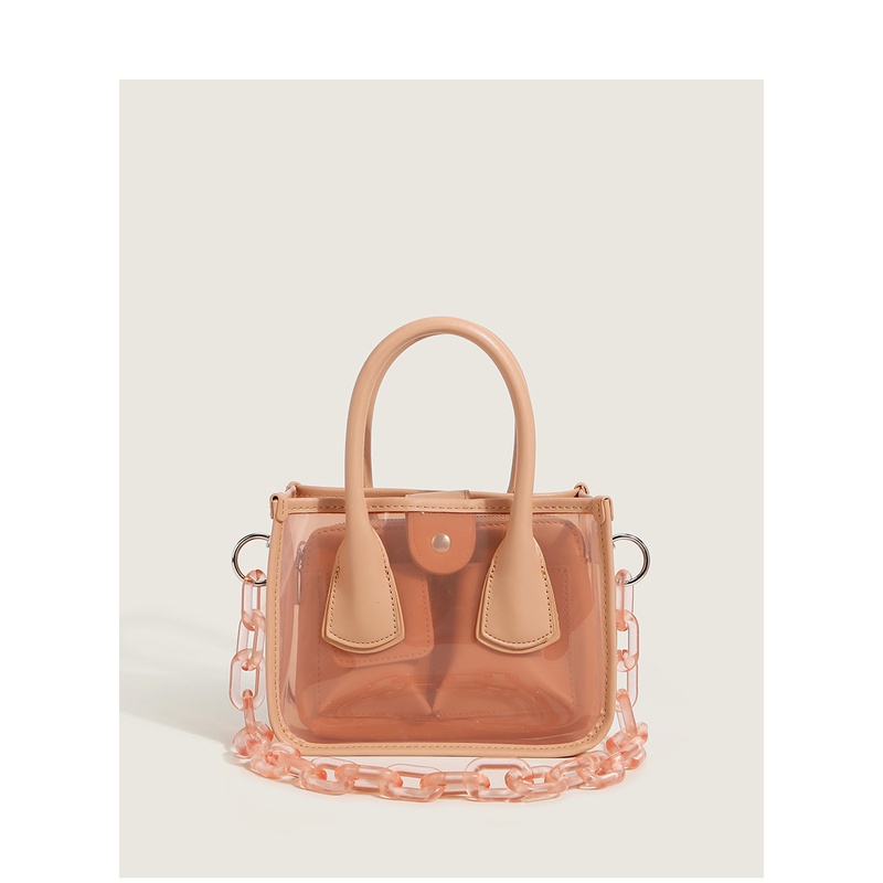 fashion acrylic chain jelly color oneshoulder messenger transparent portable bag