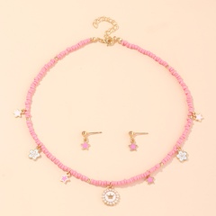 Nihaojewelry collier pendentif couronne de soleil pour enfants ensemble de boucles d'oreilles étoiles bijoux en gros