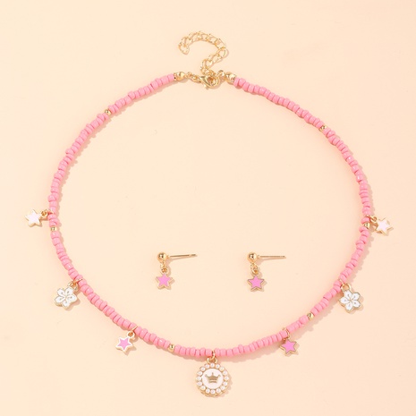 Nihaojewelry children's sun crown pendant necklace star earrings set Wholesale jewelry's discount tags