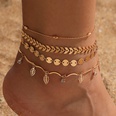 Wholesale Jewelry Simple Triangle Arrow Disc Hollow Leaf Anklet 4Piece Set Nihaojewelrypicture10