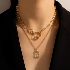 Bijoux Nihaojewelry en gros collier multicouche pendentif en forme de coeur doré