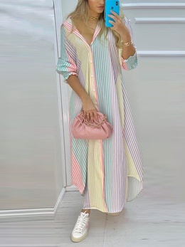 Nihaojewelry Fashion Printed Long Sleeve Shirt Long Dress Wholesalepicture19