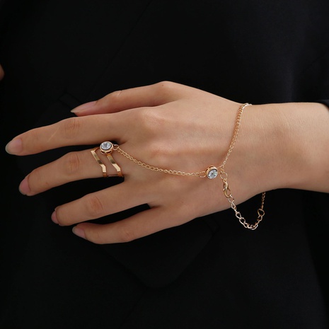 wholesale jewelry fashion diamond hollow V-ring one-piece bracelet nihaojewelry's discount tags