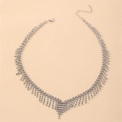 wholesale jewelry fashion full rhinestone tassel necklace nihaojewelry