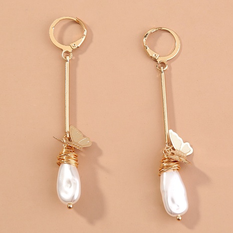 wholesale jewelry long butterfly pearl earrings Nihaojewelry's discount tags