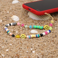 Nihaojewelry bohemian style soft pottery smiley mobile phone chain jewelry Wholesale