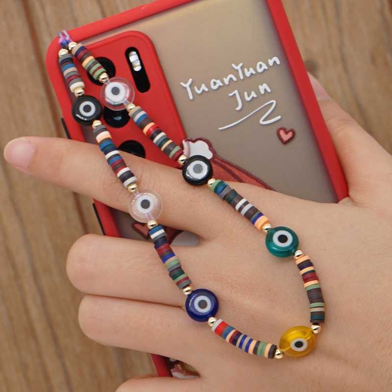 Nihaojewelry Demon Eye Handwoven Glass Bead Mobile Phone Chain Jewelry Wholesale