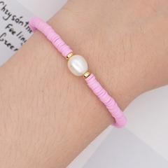 Nihaojewelry ethnic style pink soft pottery pearl bracelet wholesale jewelry