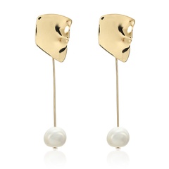 Nihaojewelry Korean style irregular copper pearl pendant earrings Wholesale jewelry