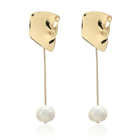 Nihaojewelry Korean style irregular copper pearl pendant earrings Wholesale jewelry's discount tags