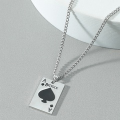 Nihaojewelry Punk Style Playing Cards Spades Pendant Necklace Wholesale jewelry