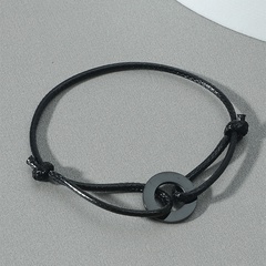 Nihaojewelry Circle Splicing Stainless Steel Wax Rope Braided Bracelet Wholesale jewelry