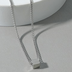 Nihaojewelry simple style cube pendant titanium steel necklace Wholesale jewelry