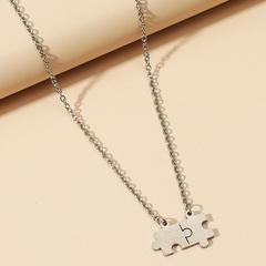 Nihaojewelry einfacher Stil Edelstahl Puzzle Halskette Großhandel Schmuck