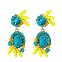 Nihaojewelry fashion geometric full diamond earrings Wholesale jewelry