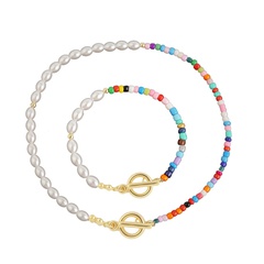 wholesale jewelry pearl soft ceramic necklace bracelet two-piece Nihaojewelry