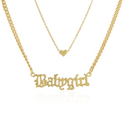 Bijoux en gros Pendentif lettre en forme de coeur Double collier Nihaojewelry