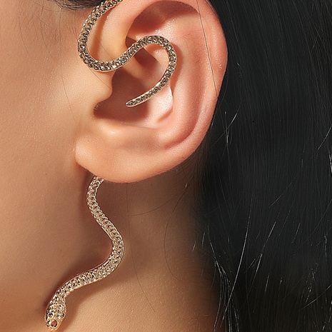 Nihaojewelry bijoux en gros clips d'oreille serpentine zircon's discount tags