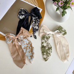 Nihaojewelry Korean floral hit color ribbon bow hairpin jewelry wholesale