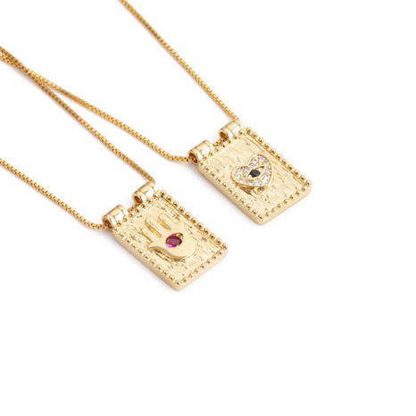 Nihaojewelry mode plaqué cuivre or paume oeil collier bijoux en gros's discount tags
