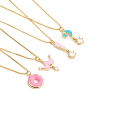 Nihaojewelry dripping oil crown question mark donut pendant necklace Wholesale jewelry