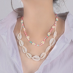 Nihaojewelry ethnischen Stil Shell Reis Perlen mehrschichtige Halskette Großhandel Schmuck