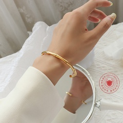 wholesale jewelry bamboo joint open titanium steel bracelet Nihaojewelry