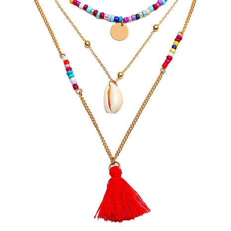 Großhandel Schmuck böhmische Farbe Perlen mehrschichtige Halskette Nihaojewelry's discount tags