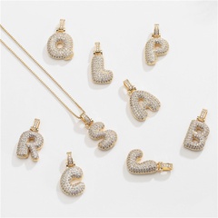 wholesale bijoux cuivre 26 collier pendentif alphabet anglais Nihaojewelry