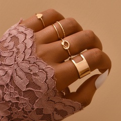 European and American fashion knotted peach heart ladies 5-piece ring