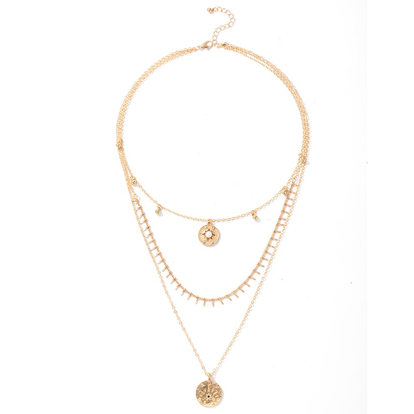 Bijoux Fantaisie Colliers | Nihaojewelry Jewelry Gros Tassel Disque Pendentif Collier Multicouche - SI71251