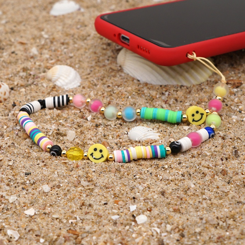 fashion bohemian smiley beads antilost mobile phone chain