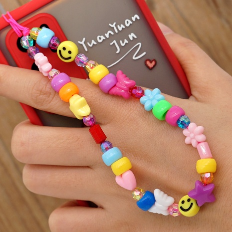 Korean cartoon mixed beads candy color mobile phone chain's discount tags