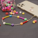 Korean style color millet beads daisy soft pottery mobile phone chainpicture11