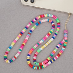 bohemian colored soft ceramic abacus beads mobile phone chain