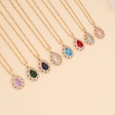 fashion multicolor full diamond water drop copper necklace wholesalepicture14