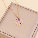fashion multicolor full diamond water drop copper necklace wholesalepicture16