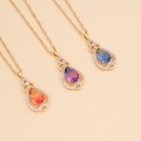 fashion full diamond gradient glass pendent copper necklacepicture11