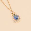 fashion full diamond gradient glass pendent copper necklacepicture14