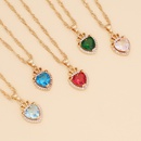 fashion multicolor full diamond heart necklacepicture10