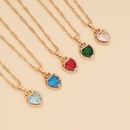 fashion multicolor full diamond heart necklacepicture11