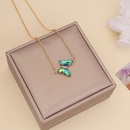 fashion simple multicolor gradient butterfly necklacepicture22