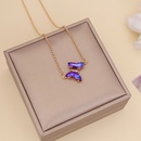 fashion simple multicolor gradient butterfly necklacepicture21