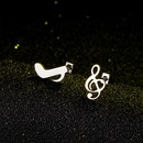 creative personality asymmetrical note alloy earrings wholesalepicture12