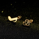 creative personality asymmetrical note alloy earrings wholesalepicture13